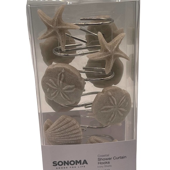 Sonoma Other - Sonoma Coastal Shower Curtain Hooks Ivory Shells Set of 12
